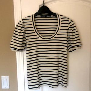 Veronica Beard striped puff sleeve top (size M)